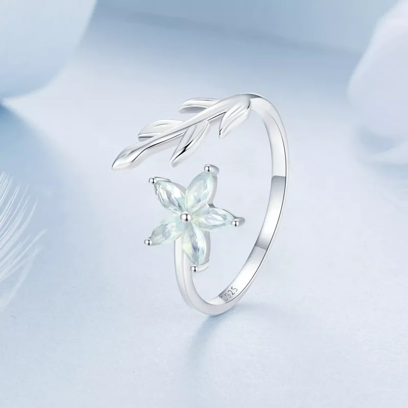 (immagine per) Anello aperto fiore verde stile PANDORA - BSR533-E - Visualizza 2