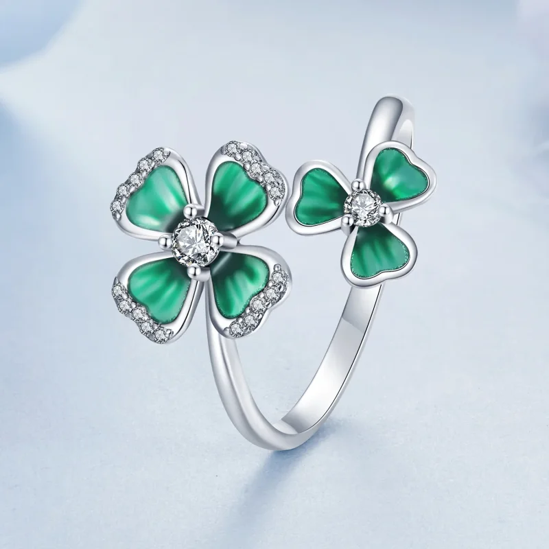 (immagine per) Anello aperto quadrifoglio stile PANDORA - BSR528-E - Visualizza 2