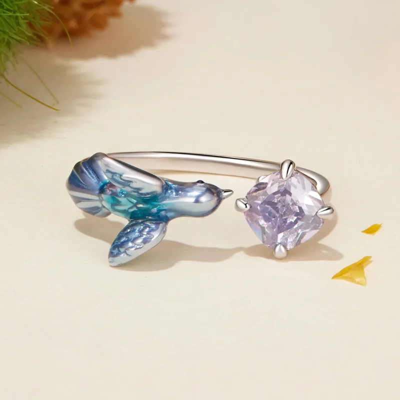 (immagine per) Anello con petalo di martin pescatore stile PANDORA - BSR540-E - Visualizza 3