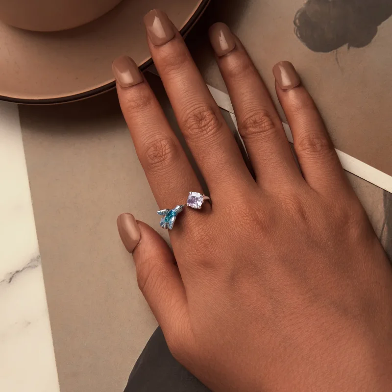 (immagine per) Anello con petalo di martin pescatore stile PANDORA - BSR540-E - Visualizza 4