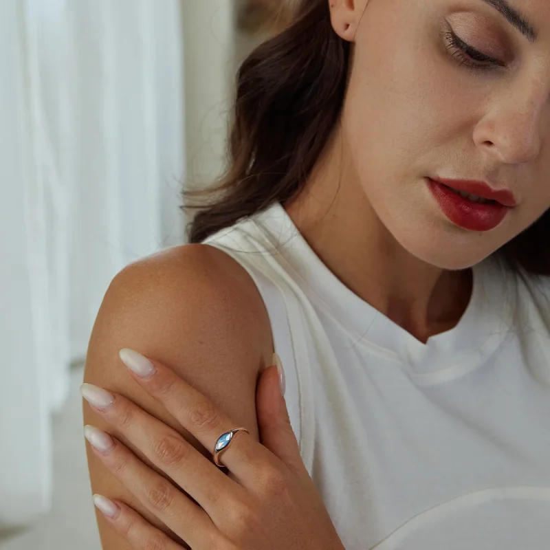 (immagine per) Anello con sigillo occhio del diavolo stile PANDORA - BSR523-E - Visualizza 5