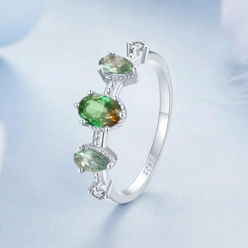 (immagine per) Anello con tormalina in vetro sfumato stile PANDORA - BSR527 - Visualizza 2