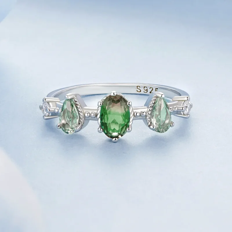 (immagine per) Anello con tormalina in vetro sfumato stile PANDORA - BSR527 - Visualizza 3