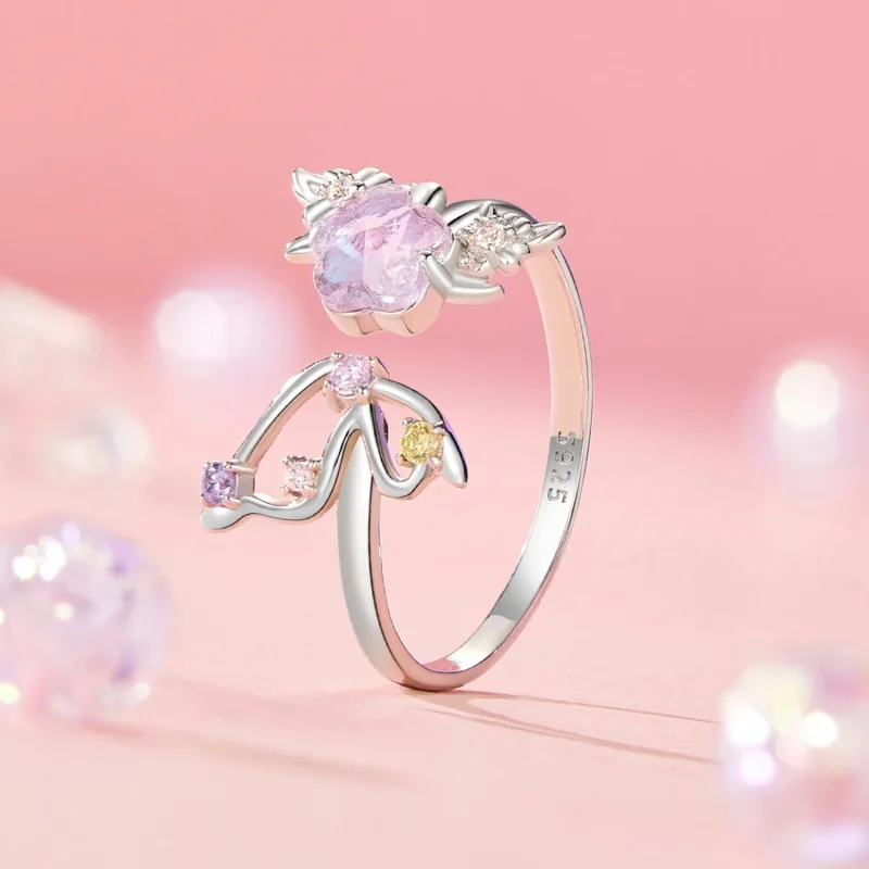 (immagine per) Anello farfalla rosa stile PANDORA - SCR1011-E - Visualizza 2
