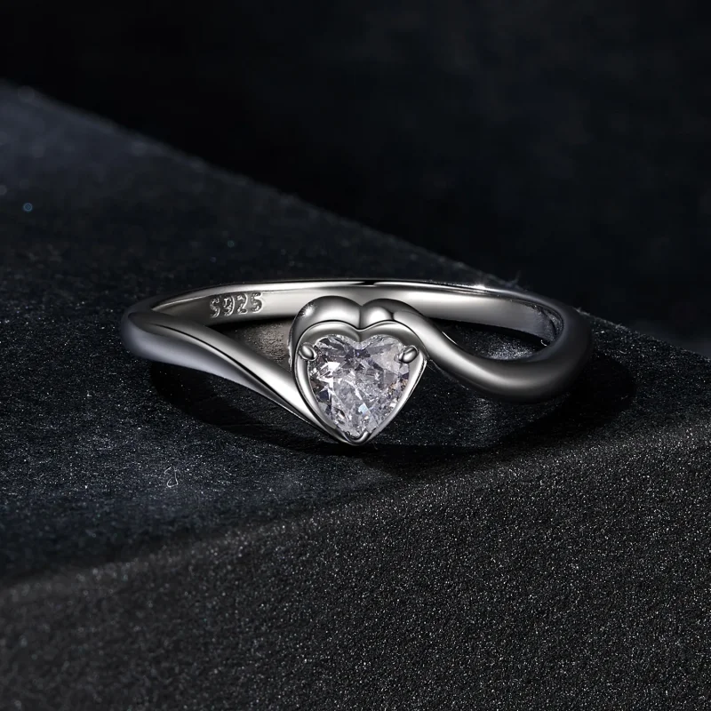 (immagine per) Anello in moissanite d'amore squisito stile PANDORA (un certificato) - MSR047 - Visualizza 3