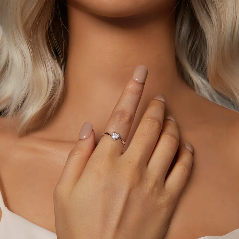 (immagine per) Anello in moissanite d'amore squisito stile PANDORA (un certificato) - MSR047 - Visualizza 6
