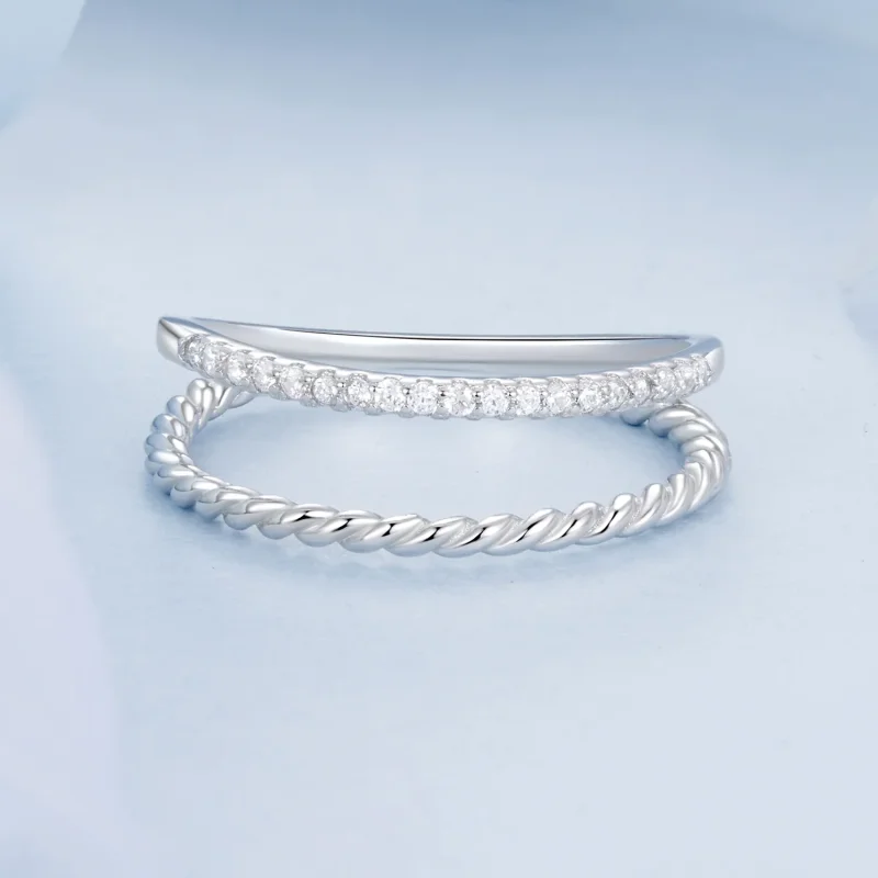 (immagine per) Anello in stile sofisticato a doppio strato stile PANDORA - BSR541 - Visualizza 3
