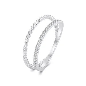 (immagine per) Anello in stile sofisticato a doppio strato stile PANDORA - BSR541