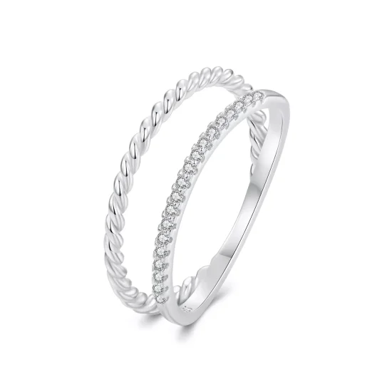 (immagine per) Anello in stile sofisticato a doppio strato stile PANDORA - BSR541