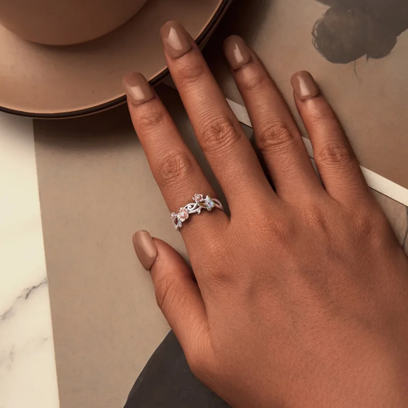 (immagine per) Anello romantico con farfalla Sakura in stile PANDORA - BSR538-E - Visualizza 4