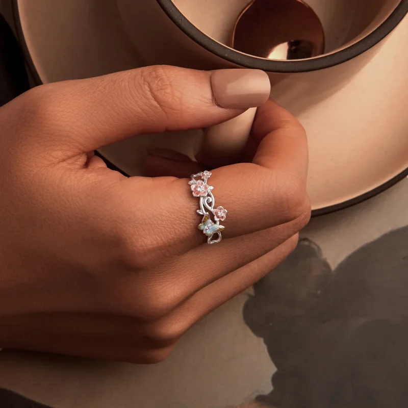 (immagine per) Anello romantico con farfalla Sakura in stile PANDORA - BSR538-E - Visualizza 5