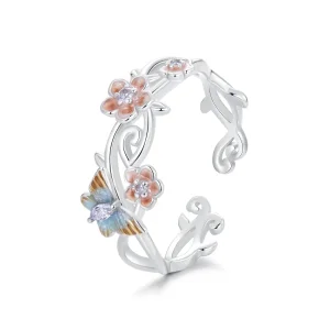 (immagine per) Anello romantico con farfalla Sakura in stile PANDORA - BSR538-E