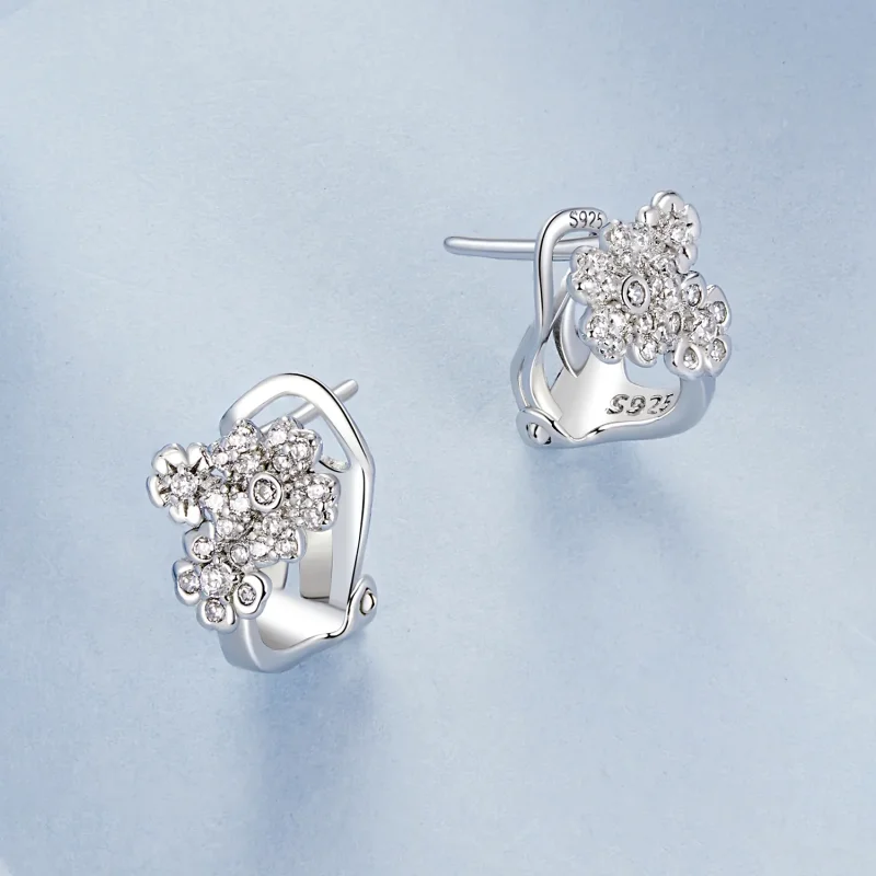 (immagine per) Bottoni per orecchie a fiore piccolo stile PANDORA - BSE975 - Visualizza 3