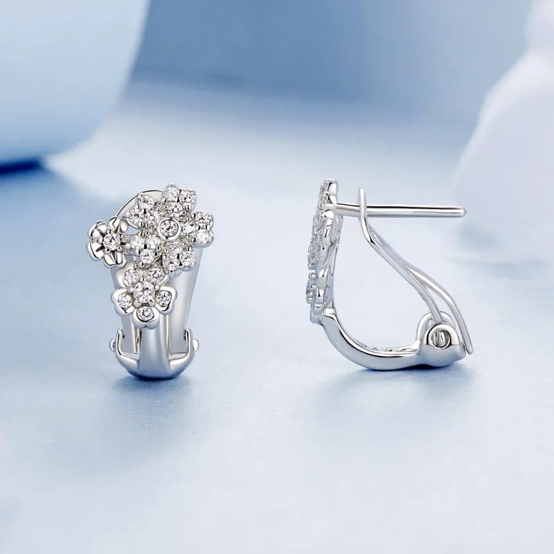 (immagine per) Bottoni per orecchie a fiore piccolo stile PANDORA - BSE975 - Visualizza 4