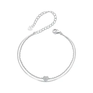 (immagine per) Bracciale a doppio strato con cuore splendente stile PANDORA - BSB169