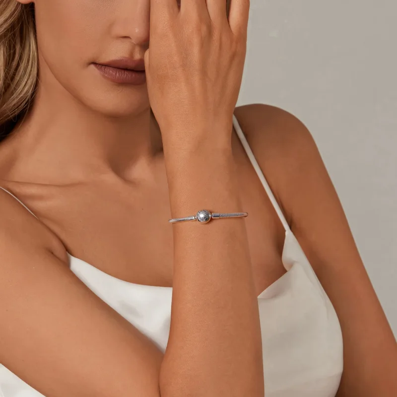 (immagine per) Bracciale base in osso di serpente Forever Love stile PANDORA - SCB272 - Visualizza 8