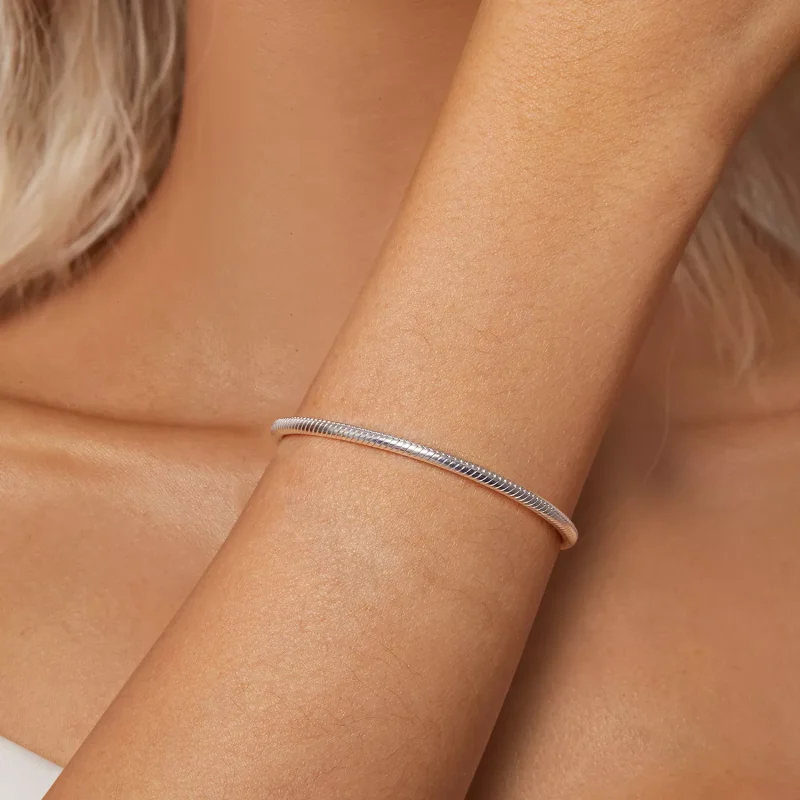(immagine per) Bracciale base in osso di serpente Forever Love stile PANDORA - SCB272 - Visualizza 9