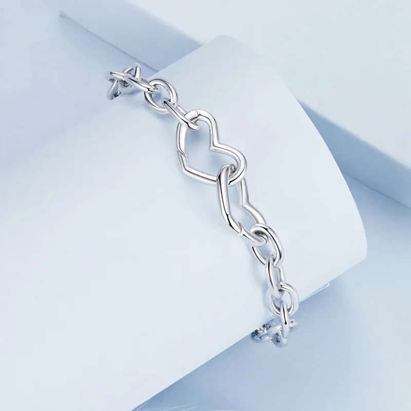 (immagine per) Bracciale doppio cuore stile PANDORA - BSB172 - Visualizza 2