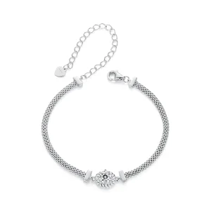 (immagine per) Bracciale in argento sterling intrecciato con moissanite stile PANDORA (un certificato) - MSB015