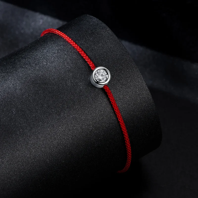 (immagine per) Bracciale in corda rossa Moissanite squisito stile PANDORA (un certificato) - MS - Visualizza 2