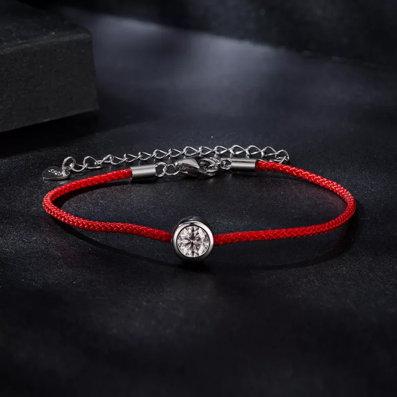 (immagine per) Bracciale in corda rossa Moissanite squisito stile PANDORA (un certificato) - MS - Visualizza 3