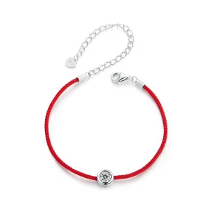 (immagine per) Bracciale in corda rossa Moissanite squisito stile PANDORA (un certificato) - MSB014