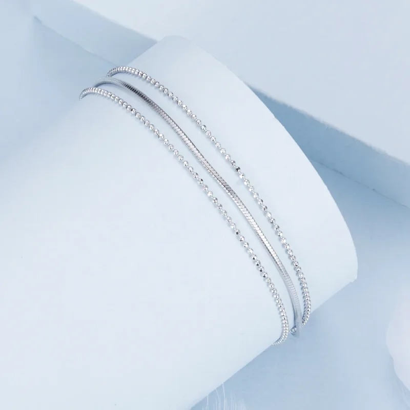 (immagine per) Bracciale semplice a tre strati stile PANDORA - BSB164 - Visualizza 2