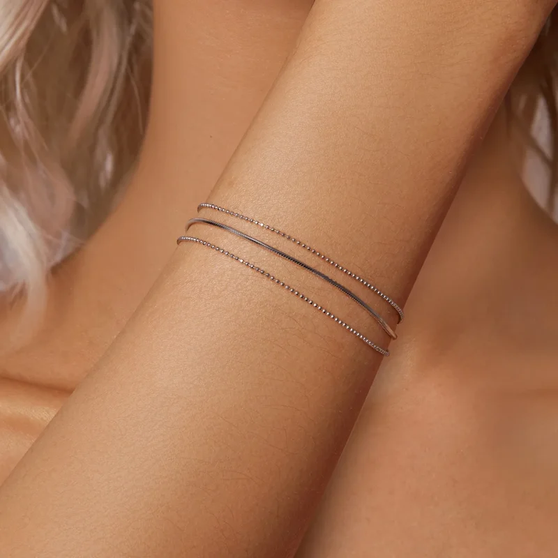 (immagine per) Bracciale semplice a tre strati stile PANDORA - BSB164 - Visualizza 5