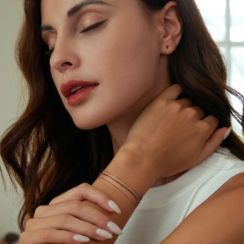 (immagine per) Bracciale semplice a tre strati stile PANDORA - BSB164 - Visualizza 6