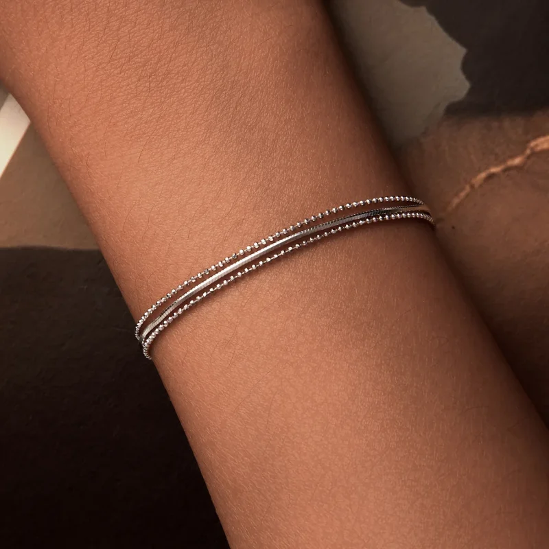 (immagine per) Bracciale semplice a tre strati stile PANDORA - BSB164 - Visualizza 7