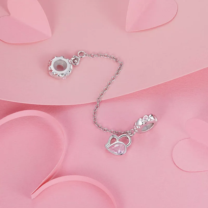 (immagine per) Catena di sicurezza con lucchetto a cuore PANDORA Style Lover - BSC975 - Visualizza 2