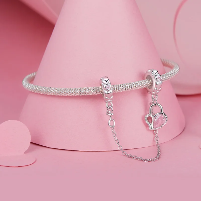 (immagine per) Catena di sicurezza con lucchetto a cuore PANDORA Style Lover - BSC975 - Visualizza 3