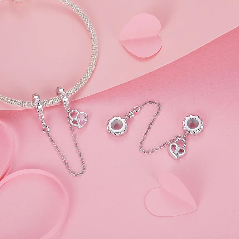 (immagine per) Catena di sicurezza con lucchetto a cuore PANDORA Style Lover - BSC975 - Visualizza 4