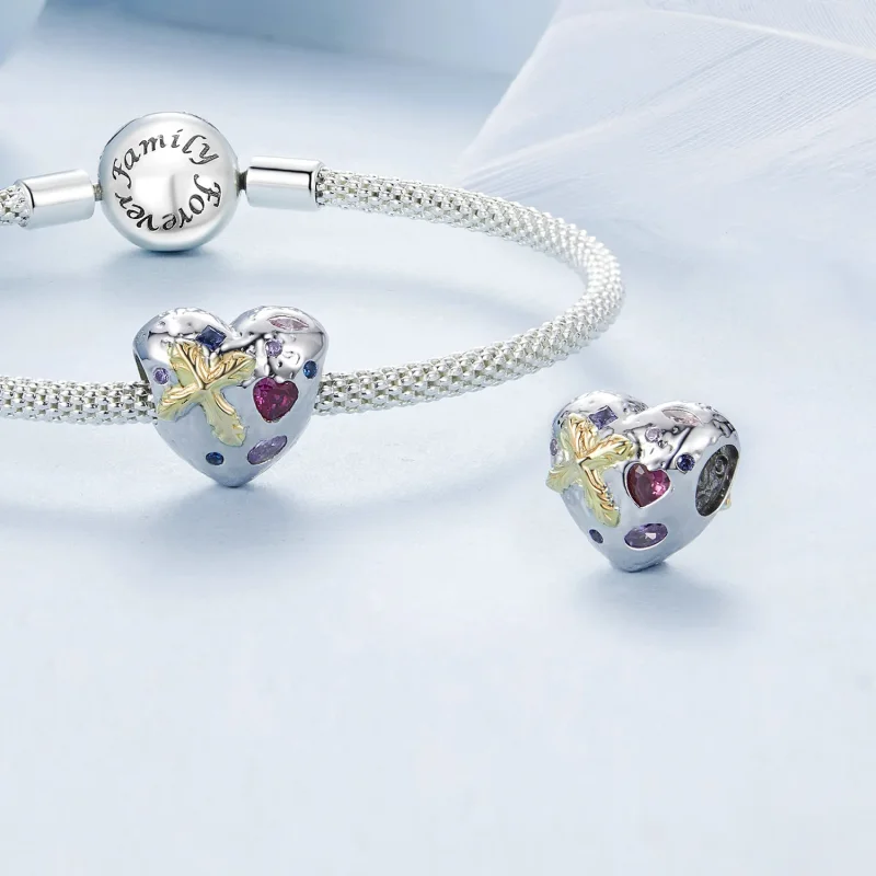 (immagine per) Ciondolo a forma di cuore con croce vintage stile PANDORA - BSC1006 - Visualizza 4
