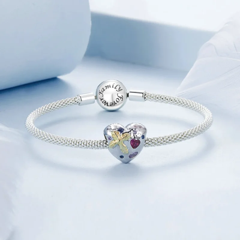 (immagine per) Ciondolo a forma di cuore con croce vintage stile PANDORA - BSC1006 - Visualizza 5