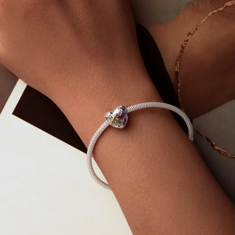 (immagine per) Ciondolo a forma di cuore con croce vintage stile PANDORA - BSC1006 - Visualizza 6