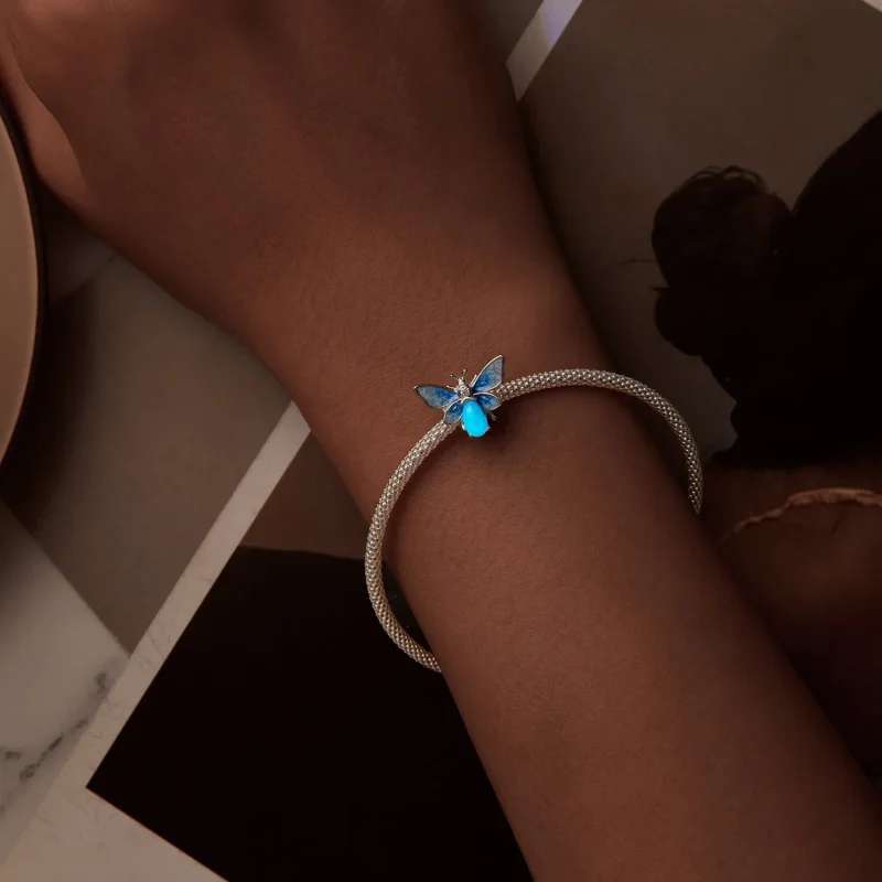 (immagine per) Ciondolo ape blu luminoso stile PANDORA - SCC2734 - Visualizza 4