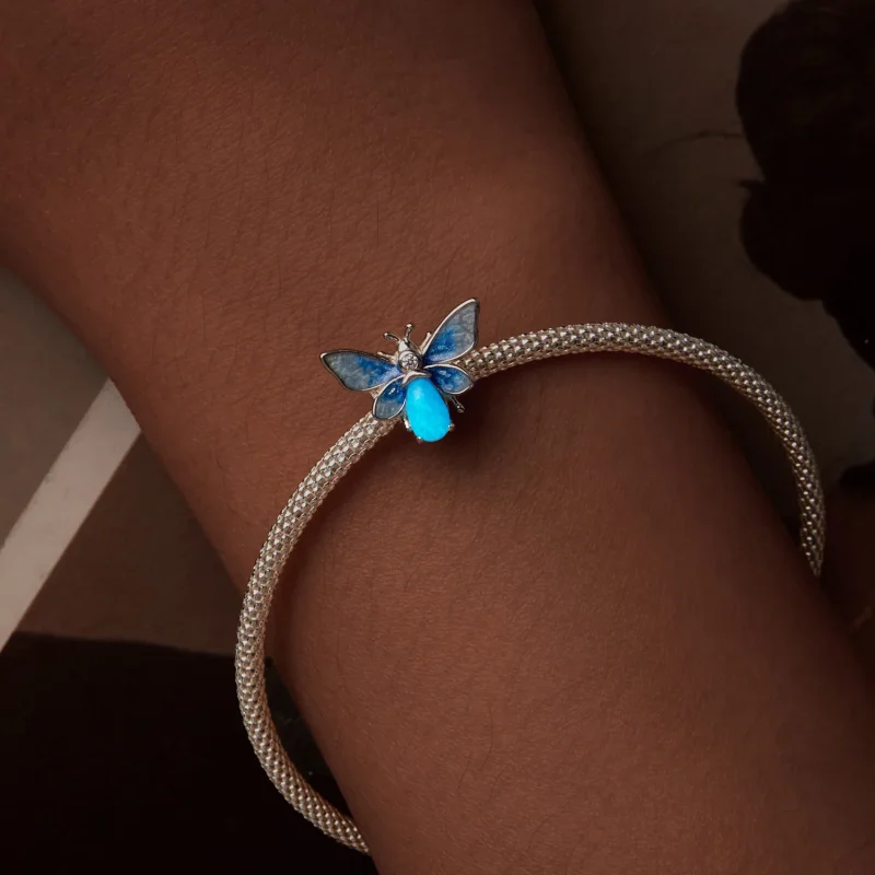 (immagine per) Ciondolo ape blu luminoso stile PANDORA - SCC2734 - Visualizza 5