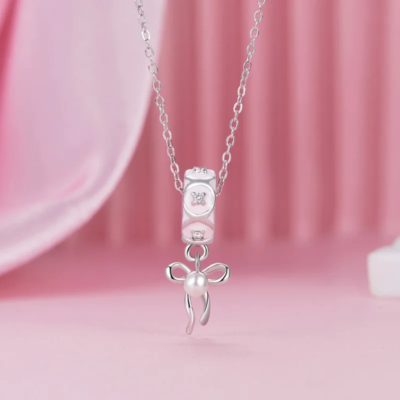 (immagine per) Ciondolo con fibbia di posizionamento dell'arco da balletto stile PANDORA - SCC2 - Visualizza 3