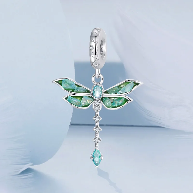 (immagine per) Ciondolo libellula verde stile PANDORA - BSC983 - Visualizza 2