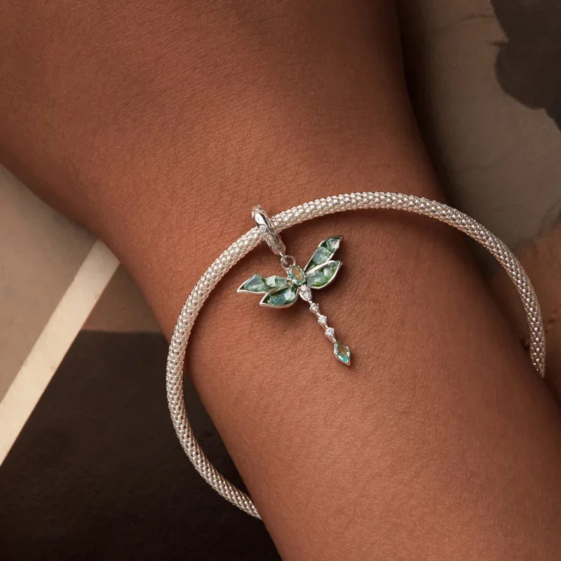 (immagine per) Ciondolo libellula verde stile PANDORA - BSC983 - Visualizza 6