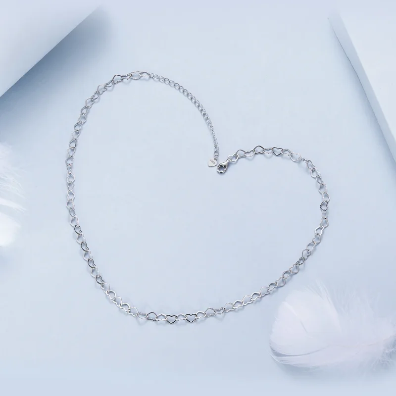 (immagine per) Collana a catena a cuore stile PANDORA - BSA005 - Visualizza 3