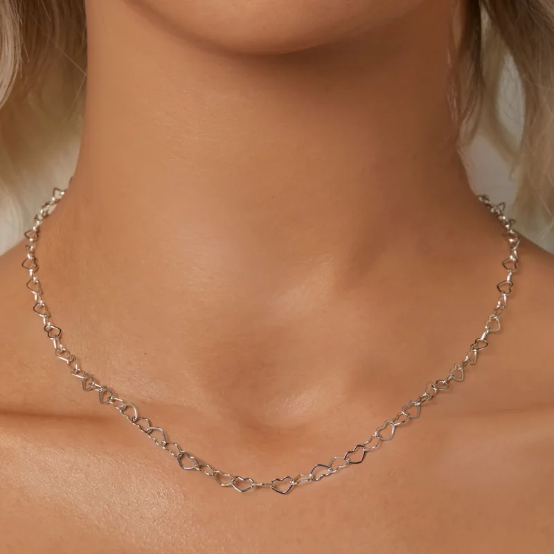 (immagine per) Collana a catena a cuore stile PANDORA - BSA005 - Visualizza 5