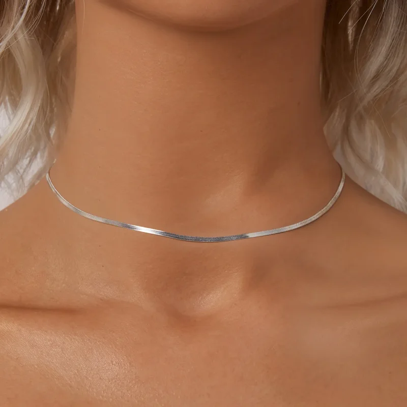 (immagine per) Collana base con catena in osso di serpente stile PANDORA - BSA008 - Visualizza 5