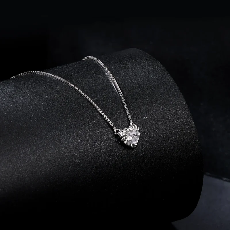 (immagine per) Collana con clavicola in moissanite a forma di cuore squisita stile PANDORA (un - Visualizza 2