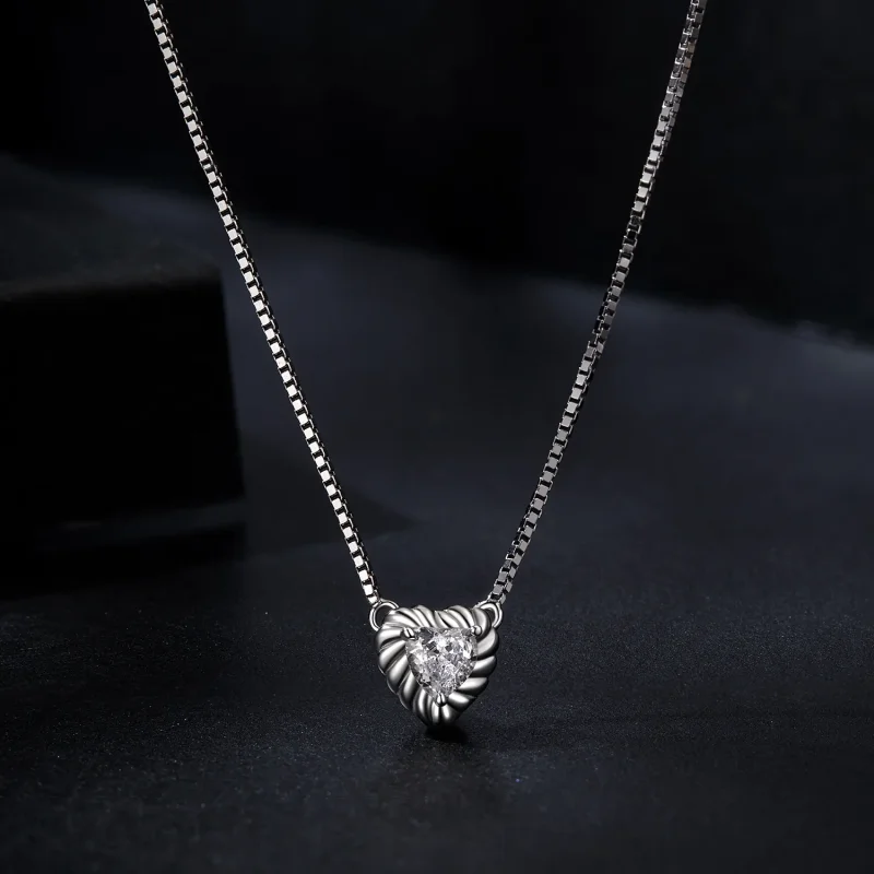 (immagine per) Collana con clavicola in moissanite a forma di cuore squisita stile PANDORA (un - Visualizza 3