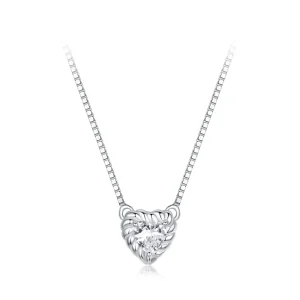 (immagine per) Collana con clavicola in moissanite a forma di cuore squisita stile PANDORA (un certificato) - MSN032
