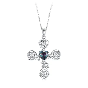 (immagine per) Collana con croce rosa stile PANDORA - BSN379