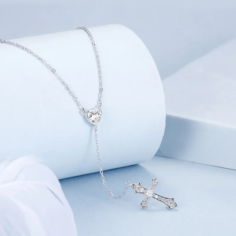 (immagine per) Collana con croce stile PANDORA - BSN384 - Visualizza 2