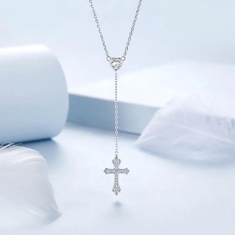 (immagine per) Collana con croce stile PANDORA - BSN384 - Visualizza 3